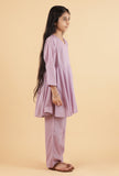 Set Of 2: Light Purple Mulmul Kurta & Mauve Pants