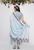 Blue Kota Hand-Block Printed Sari