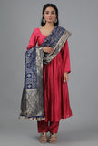 Egyptian Blue Bandhani Brocade Dupatta