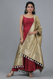 Sand Gold Chanderi Brocade Dupatta