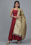 Sand Gold Chanderi Brocade Dupatta