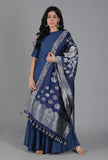 Sapphire Blue Chanderi Brocade Dupatta