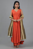 Gold Bandhani Brocade Dupatta