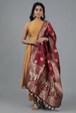 Scarlet Red Chanderi Brocade Dupatta