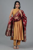 Scarlet Red Chanderi Brocade Dupatta