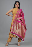 Magenta Pink Chanderi Brocade Dupatta