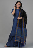 Black & Ocean Blue Ikat Dupatta