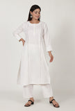 White Moti Handwork Cotton Kurta