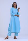 Set Of 2: Blue Cotton Kurta & Pant Set