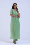 Set Of 2: Green Cotton Kurta with Pant Set