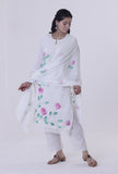 White Cotton Chikankari Laces Dupatta