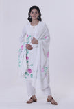 White Cotton Chikankari Laces Dupatta