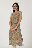 Kalamkari Printed Yellow Color Cotton Slip