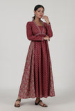 Ajrakh Print Red Cotton Dress