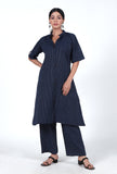 Navy Blue Cotton Kurta