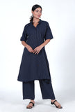 Navy Blue Cotton Kurta