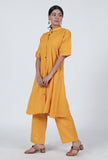 Set Of 2: Yellow Cotton Kurta & Pant Set