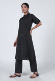 Set Of 2: Black Cotton Kurta & Pant Set