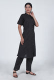 Black Cotton Kurta