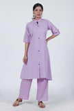 Set Of 2: Lavender Cotton Kurta & Pant Set