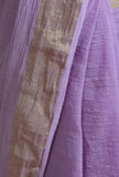 Ligth Purple Color Cotton Linen Saree With Unstitched Blouse