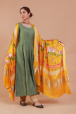 Yellow Digital Print Modal Silk Dupatta