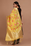 Yellow Color Semi Silk Dupatta With Zari Weaving