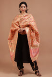 Light Pink Color Semi Silk Dupatta With Zari Weaving