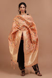 Peach Color Semi Silk Dupatta With Zari Weaving