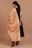 Peach Color Semi Silk Dupatta With Zari Weaving