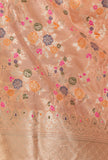 Peach Color Semi Silk Dupatta With Zari Weaving