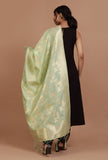 Pista  Green Color Semi Silk Dupatta With Zari Weaving