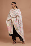 Off White Color Semi Silk Dupatta With Zari Weaving