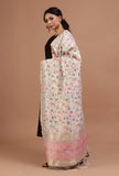 Off White Color Semi Silk Dupatta With Zari Weaving