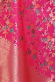 Pink Color Semi Silk Dupatta With Zari Weaving