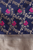 Navy Blue Color Semi Silk Dupatta With Zari Weaving