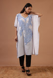 Off-White Cotton Crush Ari Embroidered Kaftan- Free Size