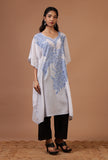 Off-White Cotton Crush Ari Embroidered Kaftan- Free Size