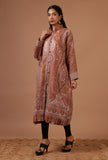 Rust Beige & Multicolor Kani Embroidered Long Jacket