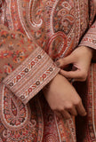 Rust Beige & Multicolor Kani Embroidered Long Jacket