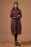 Blue & Multicolor Kani Embroidered Long Jacket