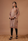 Beige & Multicolor Kani Embroidered Long Jacket