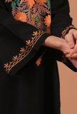 Black Woolen Ari Embroidered Phiran- Free Size