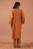 Orange Woolen Ari Embroidered Phiran- Free Size