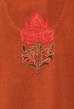 Orange Woolen Ari Embroidered Phiran- Free Size