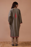 Dark Grey Woolen Ari Embroidered Phiran- Free Size