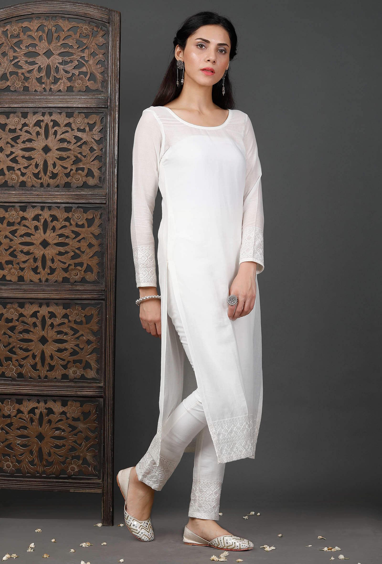 Casual Wear Designer Pearl Kurti With Designer Cutout Culottes Glamours  Pants