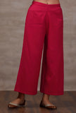 Mahnoor Fuchsia Wool Palazzo Pants