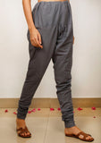 Grey plain Cotton Solid Churidar