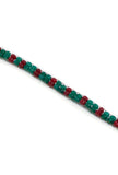 Set of 2:Green Brass Single String Anklet